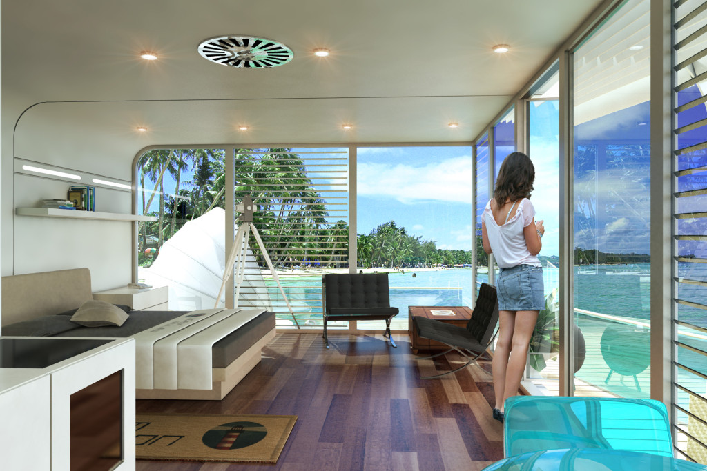 Hausboot livingroom in Wien