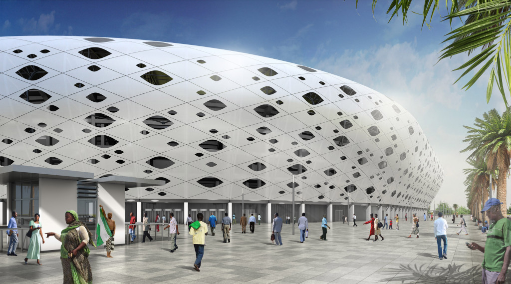 Uyo Fußball Stadion in Afrika - Eingang