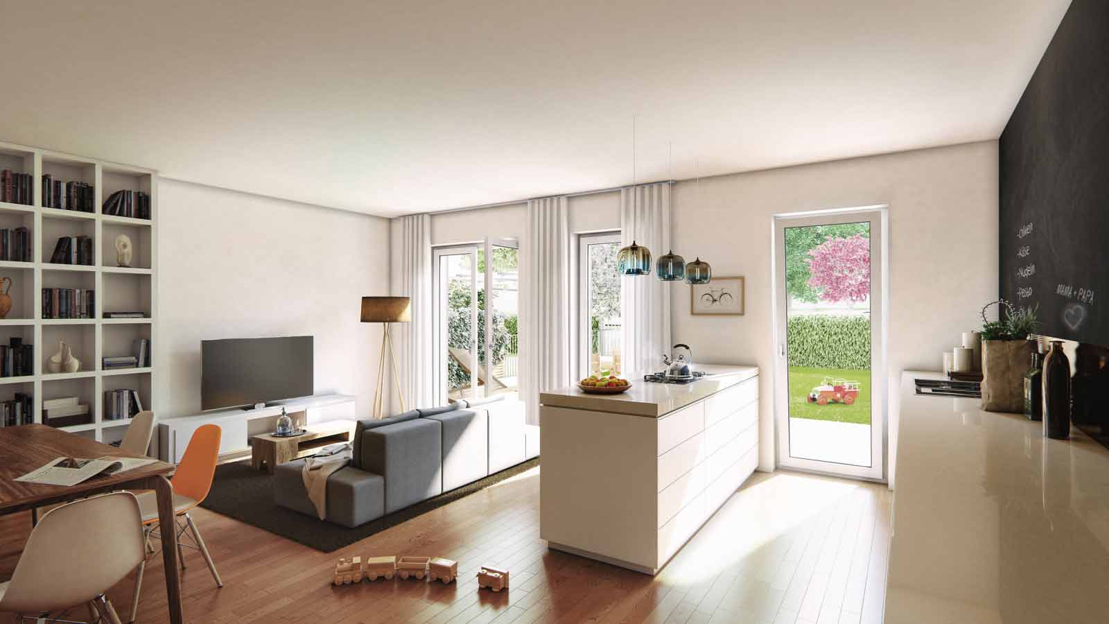 Gartenwohnung in Magdeburg - Architekturvisualisierung Innen