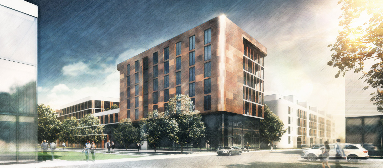 Wettbewerb Campus in Potsdam - Architekturvisualisierung Aussen