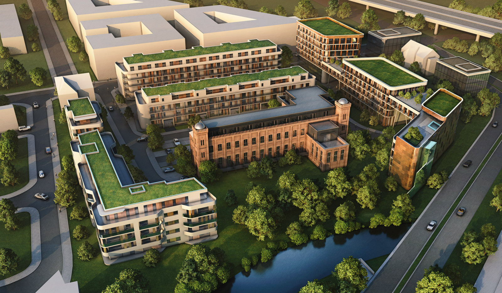 Wettbewerb Campus in Potsdam - Topview - Architekturvisualisierung Aussen