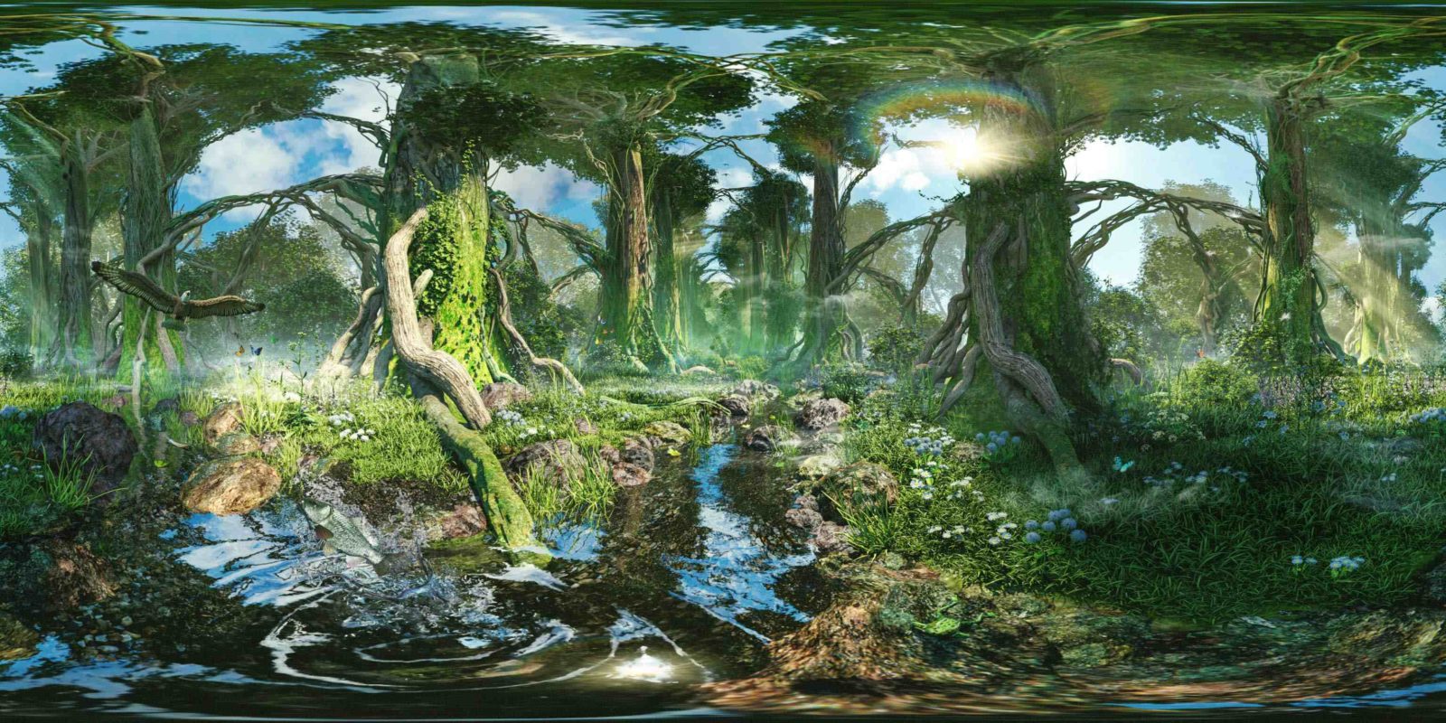 cathedral of woods - Illustration Artwork für die Oculus Rift 360 Grad