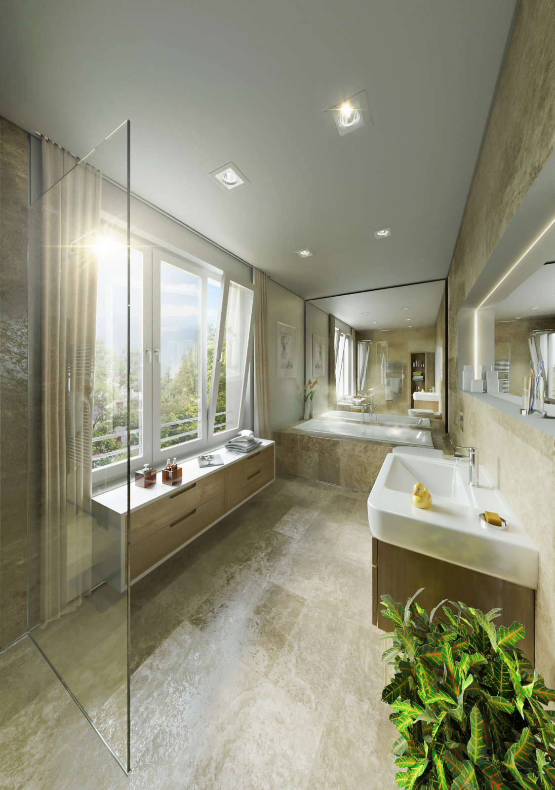 MFH Badezimmer in Magdeburg - Architekturvisualisierung Innen