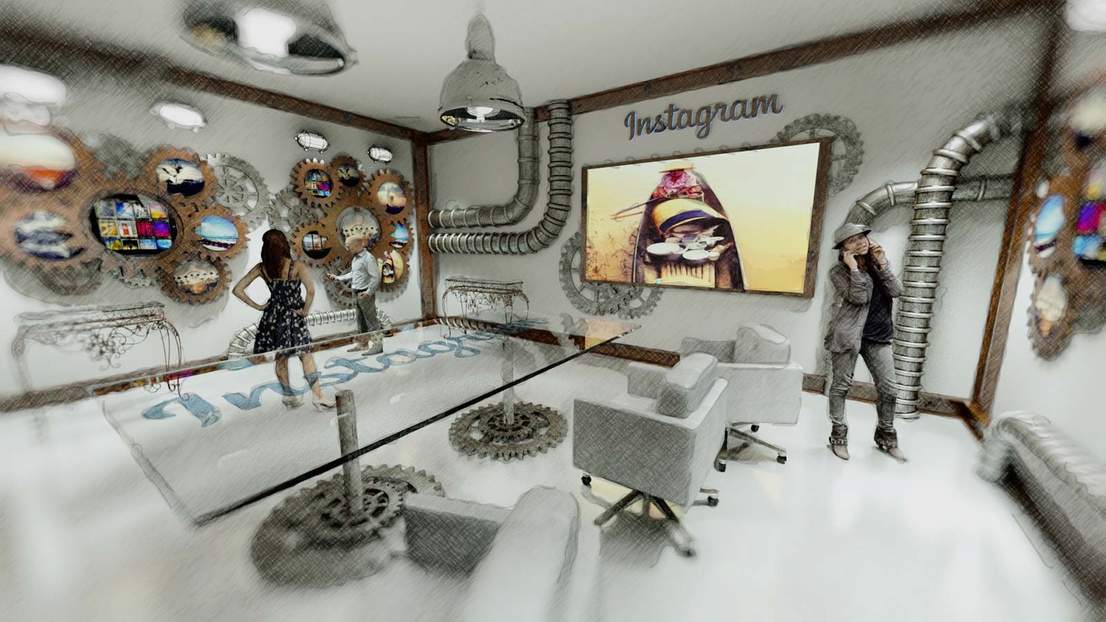 Showroom Instagram - Architekturvisualisierung Innen