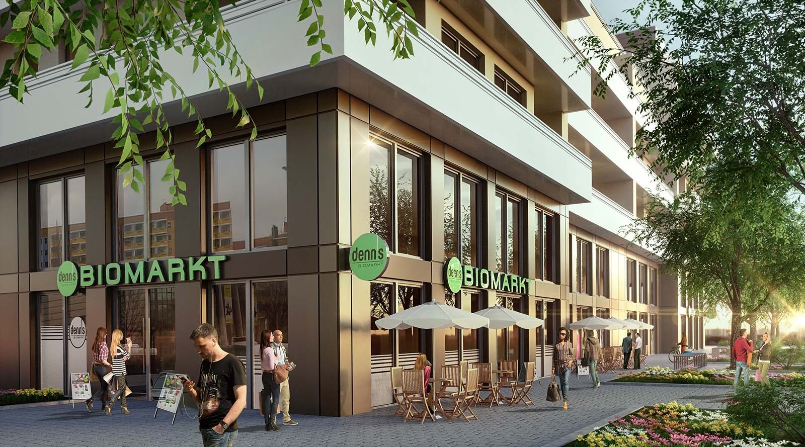 Bio Markt Potsdam - Architekturvisualisierung Aussen
