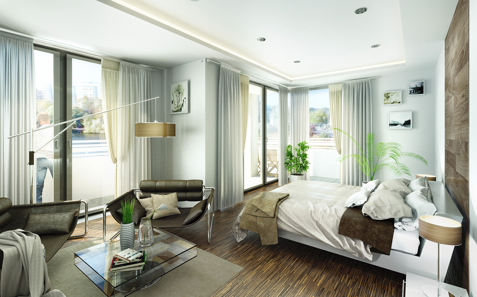 Schlafzimmer in Potsdam - Architekturvisualisierung Innenraum