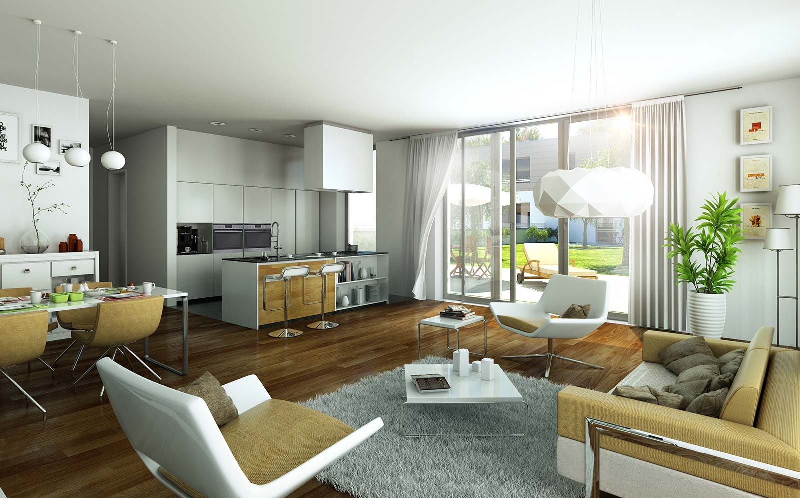 Wohnzimmer in Potsdam - Architekturvisualisierung Innenraum