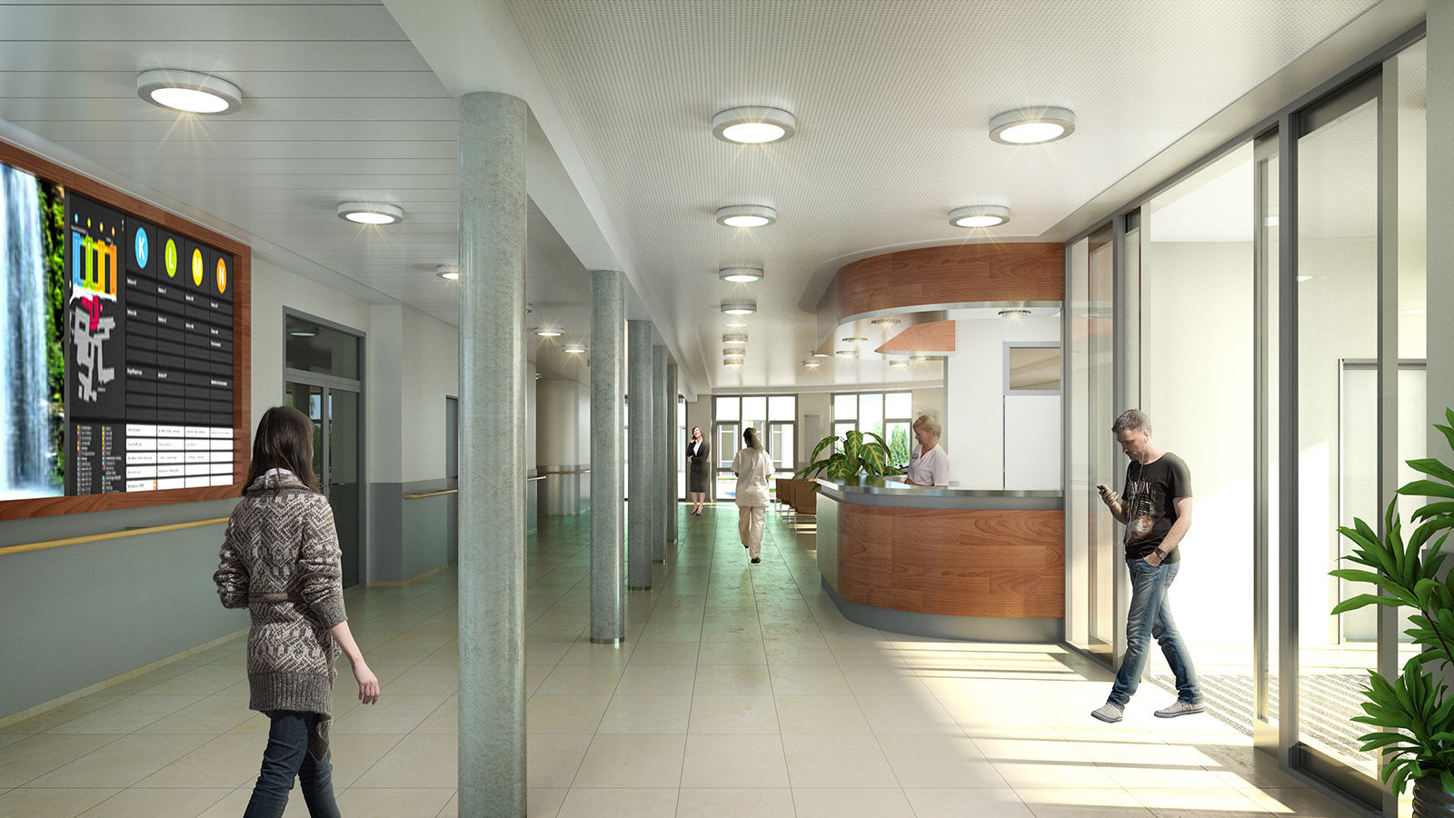 Krankenhaus Eingang - Architekturvisualisierung Innenraum