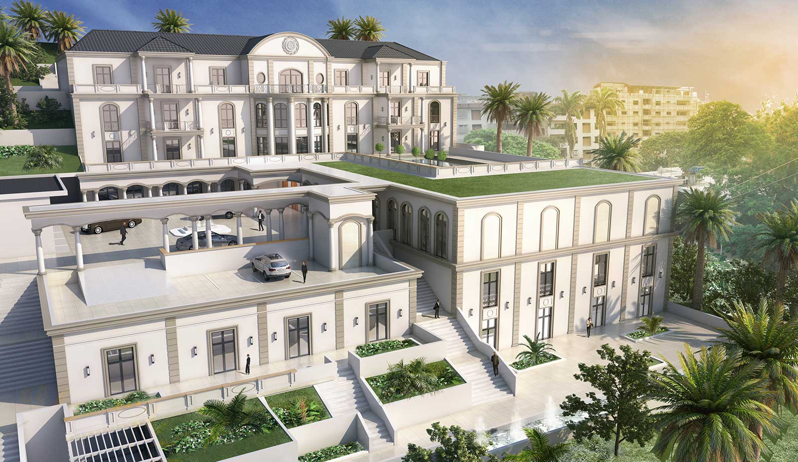 Villa - Architekturvisualisierung Aussen