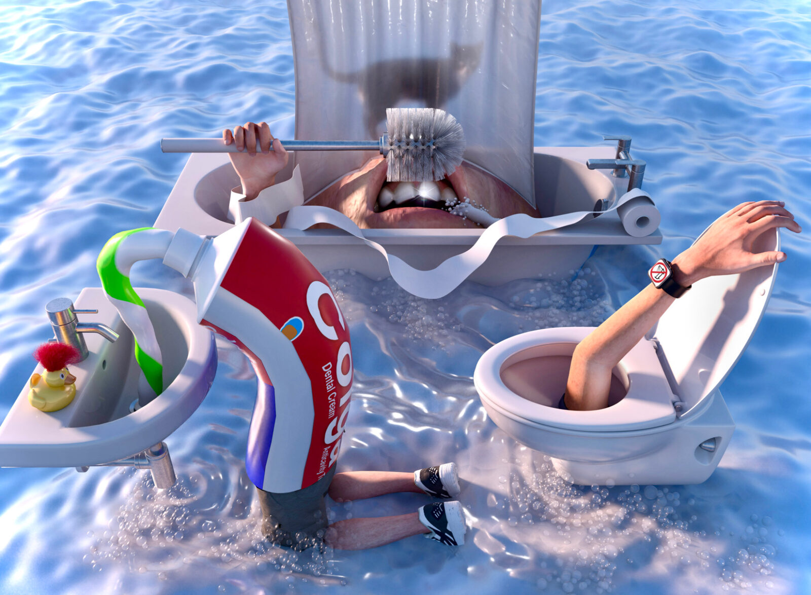 negative bathing universe - Illustration Artwork