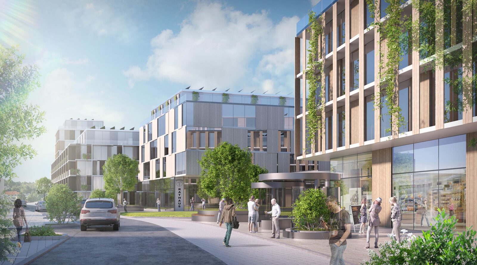 Ideenwettbewerb Mattersburg - Architekturvisualisierung Aussen