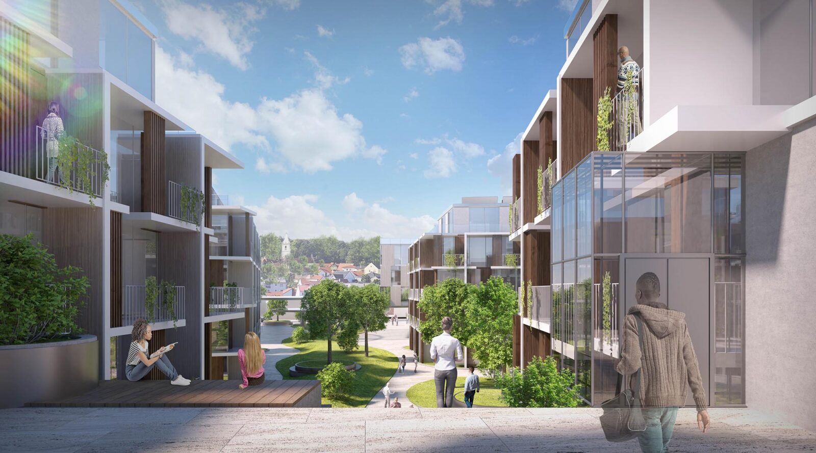 Ideenwettbewerb Mattersburg - Architekturvisualisierung Aussen